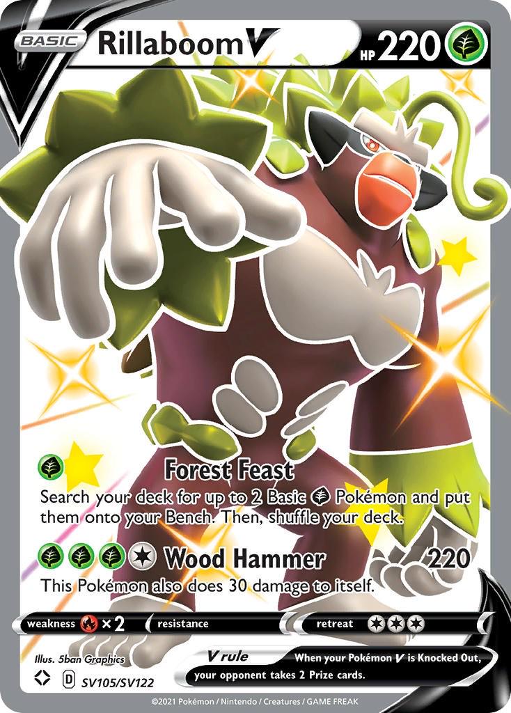 Shining Fates Rillaboom V Pokémon card